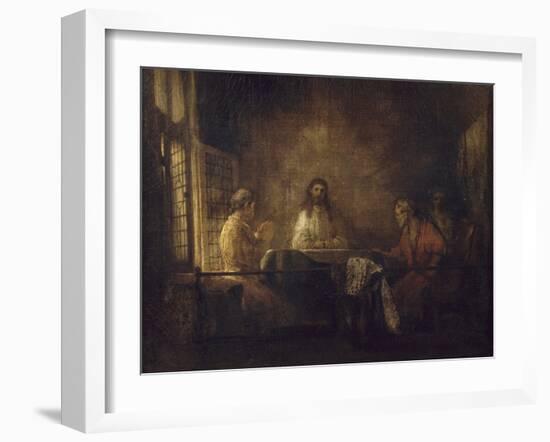 Les Pèlerins d'Emmaüs-Rembrandt van Rijn-Framed Giclee Print