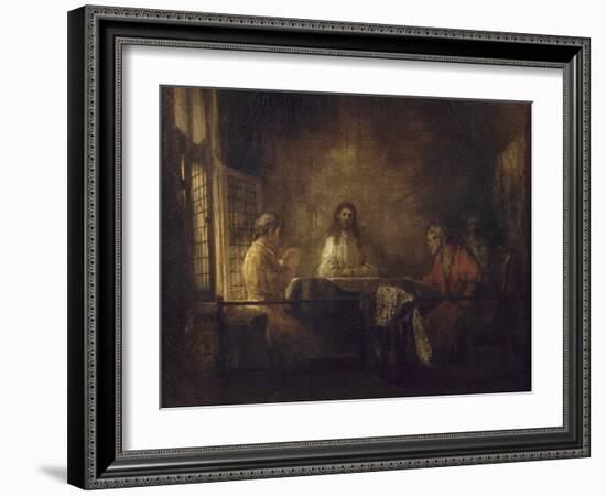 Les Pèlerins d'Emmaüs-Rembrandt van Rijn-Framed Giclee Print