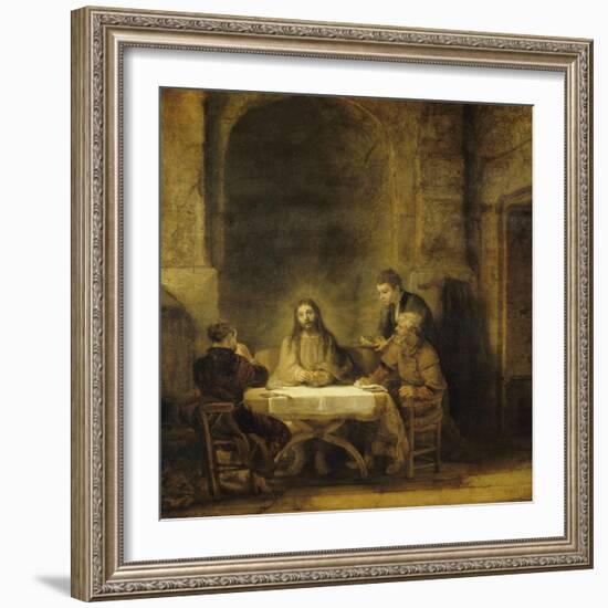 Les pèlerins d'Emmaüs-Rembrandt van Rijn-Framed Giclee Print