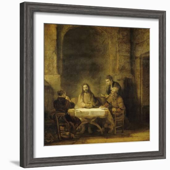 Les pèlerins d'Emmaüs-Rembrandt van Rijn-Framed Giclee Print