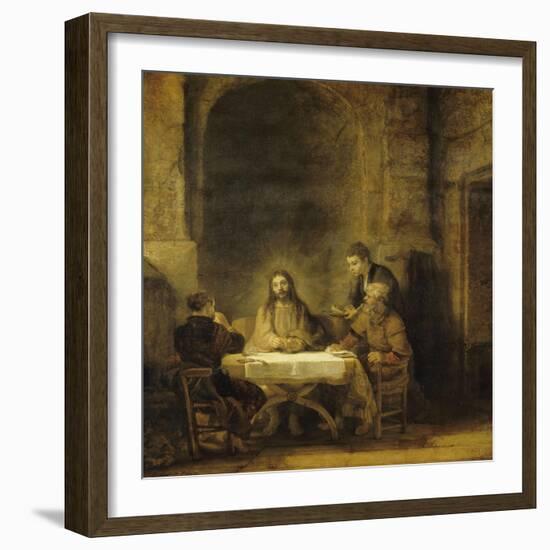 Les pèlerins d'Emmaüs-Rembrandt van Rijn-Framed Giclee Print