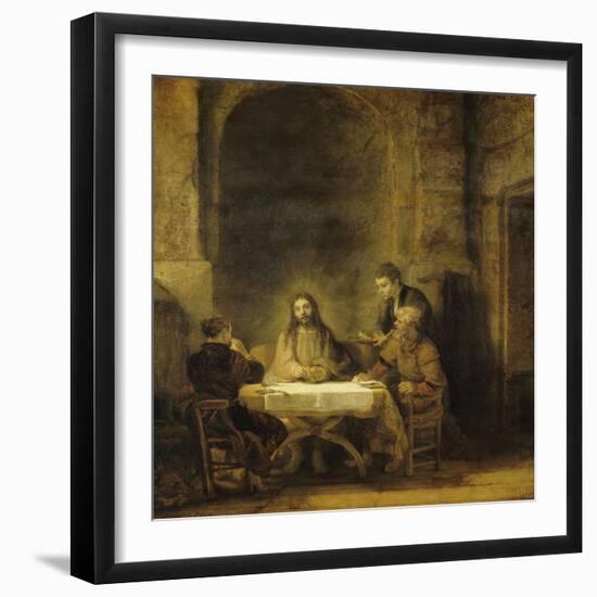 Les pèlerins d'Emmaüs-Rembrandt van Rijn-Framed Giclee Print