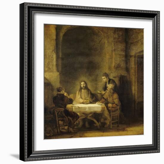 Les pèlerins d'Emmaüs-Rembrandt van Rijn-Framed Giclee Print