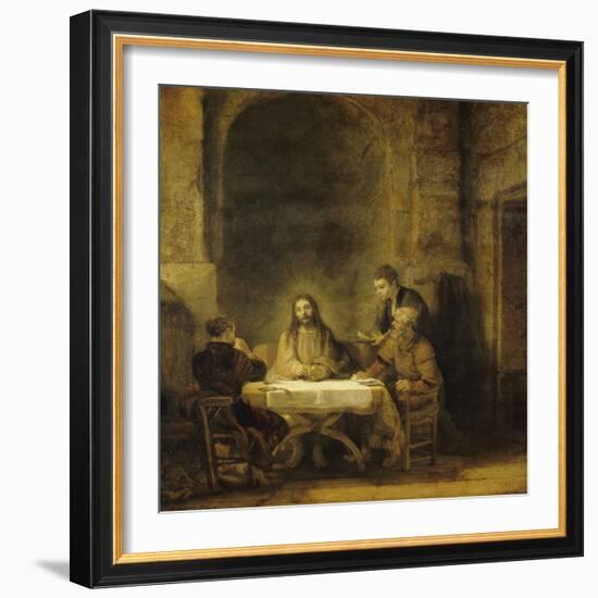 Les pèlerins d'Emmaüs-Rembrandt van Rijn-Framed Giclee Print