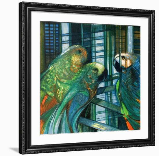 Les perroquets-Camille Hilaire-Framed Premium Edition