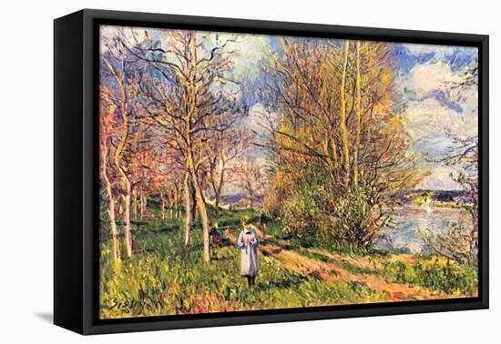 Les Petits Prés Au Printemps-Alfred Sisley-Framed Stretched Canvas