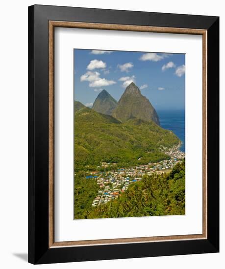 Les Pitons, Soufriere, St. Lucia, Windward Islands, West Indies, Caribbean, Central America-null-Framed Photographic Print