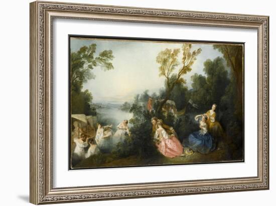 Les Plaisirs du bain-Nicolas Lancret-Framed Giclee Print