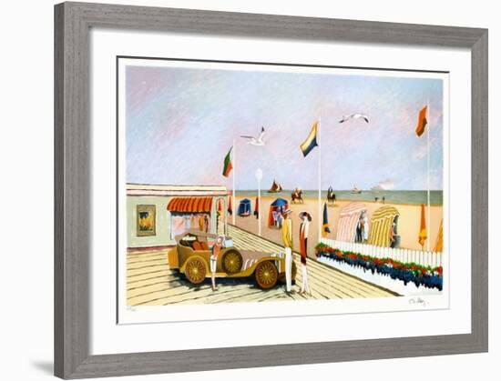 Les planches à Deauville-Ramon Dilley-Framed Limited Edition