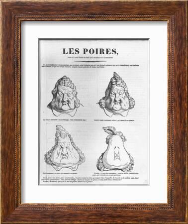 Les Poires, Caricature of King Louis-Philippe (1773-1850) from Le  Charivari' Giclee Print - Charles Philipon