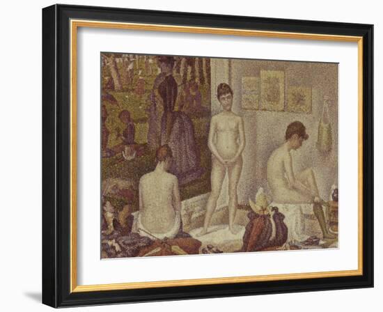 Les Poseuses Including a Reference to Dimanche Apres-Midi Sur la Grande Jatte, Umbrella-Georges Seurat-Framed Giclee Print