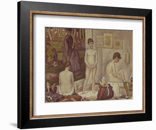 Les Poseuses Including a Reference to Dimanche Apres-Midi Sur la Grande Jatte, Umbrella-Georges Seurat-Framed Giclee Print