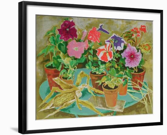 Les pots de fleurs II-Louis Vuillermoz-Framed Collectable Print