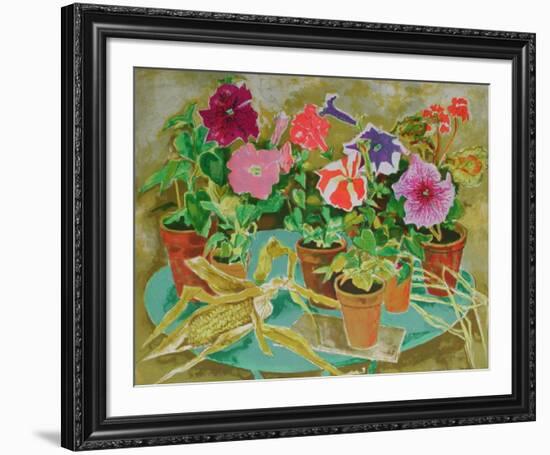 Les pots de fleurs II-Louis Vuillermoz-Framed Collectable Print