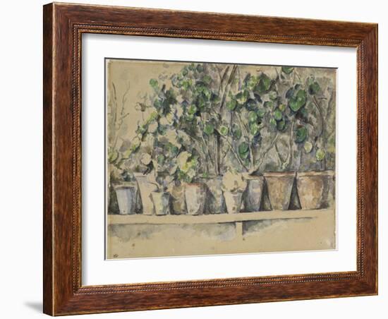 Les pots de fleurs-Paul Cézanne-Framed Giclee Print