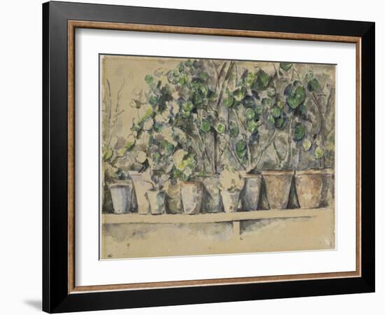 Les pots de fleurs-Paul Cézanne-Framed Giclee Print