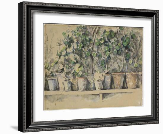 Les pots de fleurs-Paul Cézanne-Framed Giclee Print