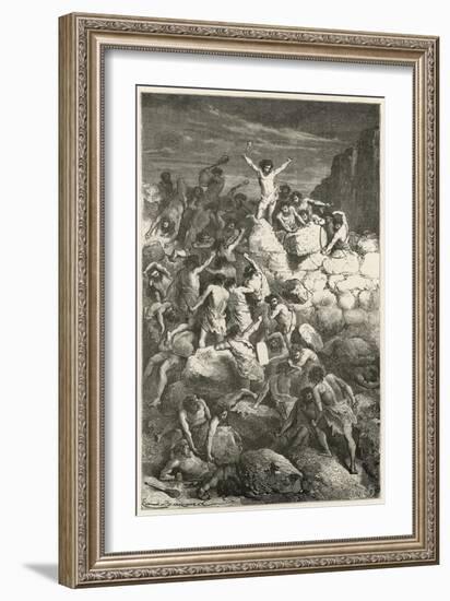Les Premiers Combats Reguliers Entre Les Hommes a L'Age De La Pierre-Emile Antoine Bayard-Framed Giclee Print