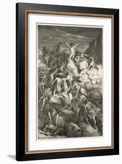 Les Premiers Combats Reguliers Entre Les Hommes a L'Age De La Pierre-Emile Antoine Bayard-Framed Giclee Print