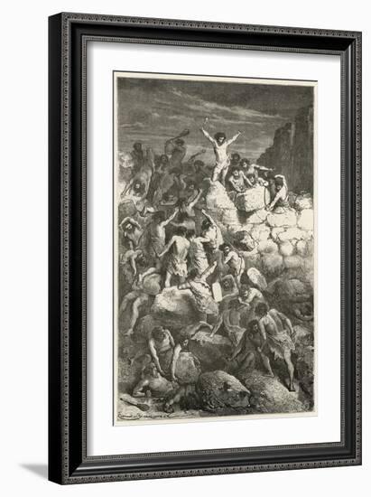 Les Premiers Combats Reguliers Entre Les Hommes a L'Age De La Pierre-Emile Antoine Bayard-Framed Giclee Print