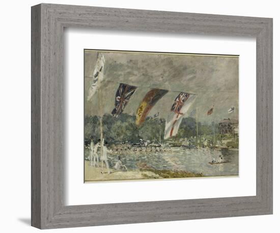 Les régates à Molesey (près de Hampton Court, Angleterre)-Alfred Sisley-Framed Giclee Print
