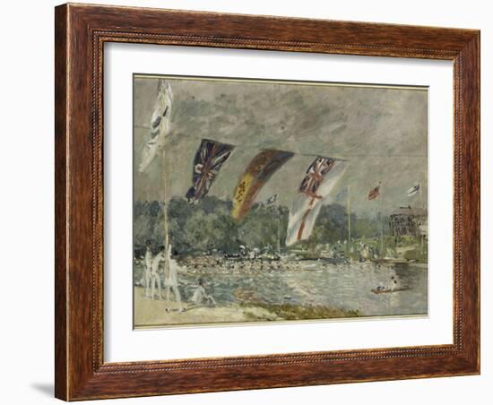 Les régates à Molesey (près de Hampton Court, Angleterre)-Alfred Sisley-Framed Giclee Print