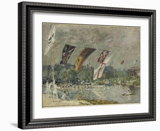 Les régates à Molesey (près de Hampton Court, Angleterre)-Alfred Sisley-Framed Giclee Print