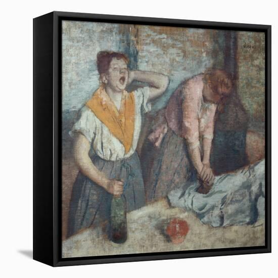 Les Repasseuses (Two Laundresses)-Edgar Degas-Framed Premier Image Canvas