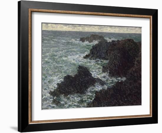 Les rochers de Belle-île, la Côte sauvage-Claude Monet-Framed Giclee Print