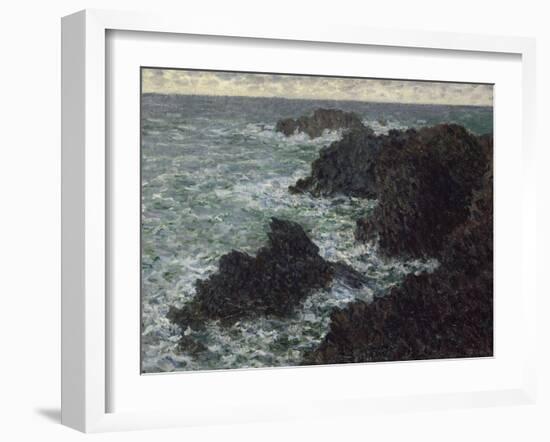 Les rochers de Belle-île, la Côte sauvage-Claude Monet-Framed Giclee Print