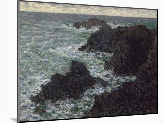 Les rochers de Belle-île, la Côte sauvage-Claude Monet-Mounted Giclee Print