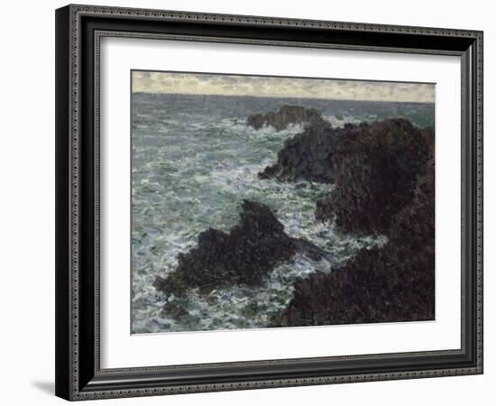 Les rochers de Belle-île, la Côte sauvage-Claude Monet-Framed Giclee Print