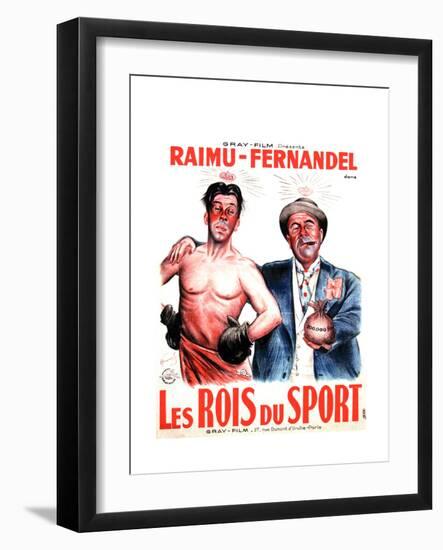 LES ROIS DU SPORT, French poster art, from left: Fernandel, Raimu, 1937-null-Framed Premium Giclee Print
