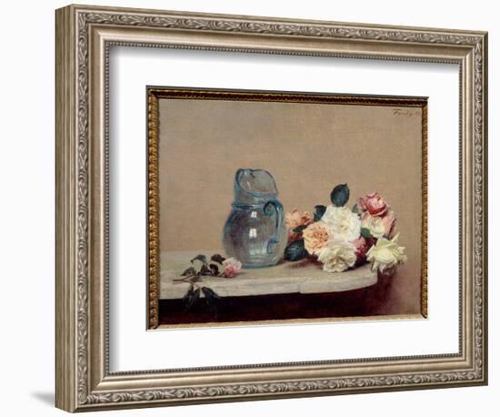 Les Roses Painting by Henri Fantin Latour (Fantin-Latour, 1836-1904) 1889 Sun. 0,44X0,56 M Lyon, Mu-Henri Fantin-Latour-Framed Giclee Print