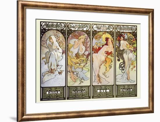 Les Saisons-Alphonse Mucha-Framed Art Print