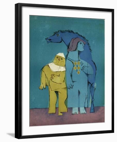 Les saltimbanques - le cheval bleu-Samy Briss-Framed Limited Edition