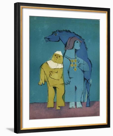 Les saltimbanques - le cheval bleu-Samy Briss-Framed Limited Edition