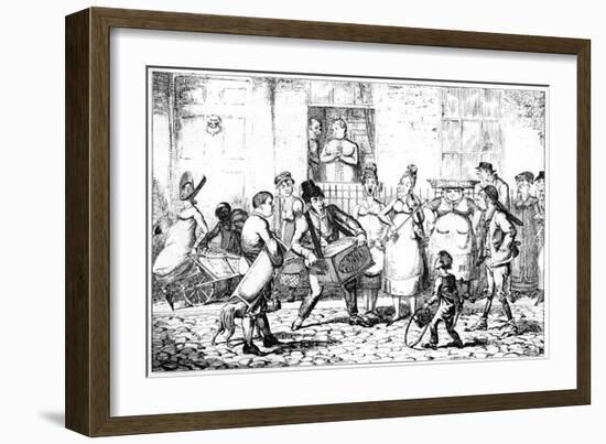 Les Savoyards, 1818-George Cruikshank-Framed Giclee Print