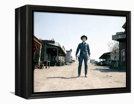 Les sept Mercenaires The MAGNIFICENT SEVEN by John Sturges with Yul Brynner, 1960 (photo)-null-Framed Stretched Canvas