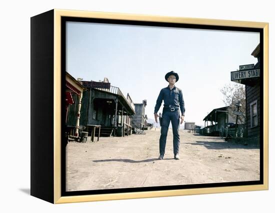 Les sept Mercenaires The MAGNIFICENT SEVEN by John Sturges with Yul Brynner, 1960 (photo)-null-Framed Stretched Canvas