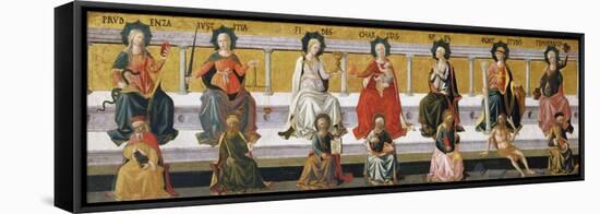 Les Sept Vertus  (Prudence, Justice, Foi, Charite, Esperance, Force, Temperance) Peinture De Franc-Francesco Di Stefano Pesellino-Framed Premier Image Canvas