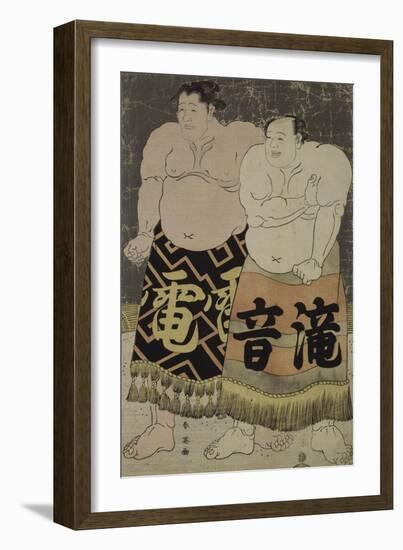 Les Sumô Takinoto Sogoro et Raiden Tame-emon-Katsukawa Shunei-Framed Giclee Print