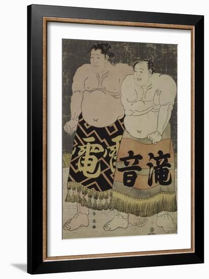 Les Sumô Takinoto Sogoro et Raiden Tame-emon-Katsukawa Shunei-Framed Giclee Print