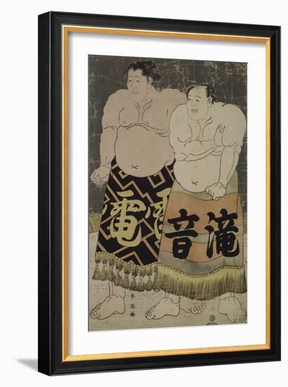 Les Sumô Takinoto Sogoro et Raiden Tame-emon-Katsukawa Shunei-Framed Giclee Print