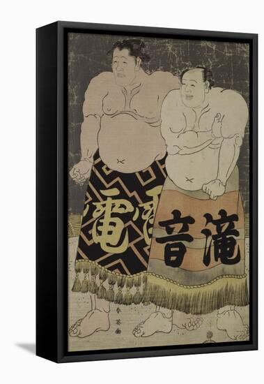 Les Sumô Takinoto Sogoro et Raiden Tame-emon-Katsukawa Shunei-Framed Premier Image Canvas