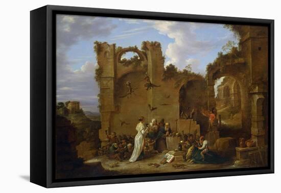 Les Tentations De Saint Antoine  L'ermite Saint Antoine Le Grand (251-356) (Ou Saint Antoine L'erm-David the Younger Teniers-Framed Premier Image Canvas