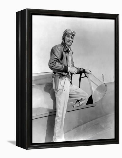 Les tigres volants FLYING TIGERS by DavidMiller with John Wayne, 1942 (b/w photo)-null-Framed Stretched Canvas