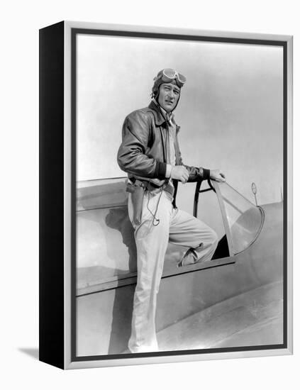 Les tigres volants FLYING TIGERS by DavidMiller with John Wayne, 1942 (b/w photo)-null-Framed Stretched Canvas