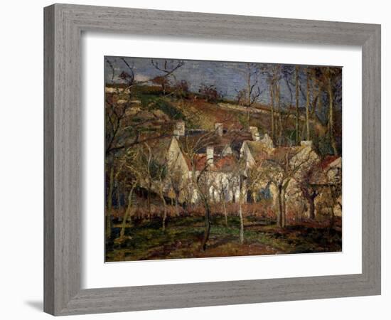 Les Toits Rouges, Coin de Village, Effet d'Hiver (The Red Roofs, View of a Village in Winter), 1877-Camille Pissarro-Framed Giclee Print