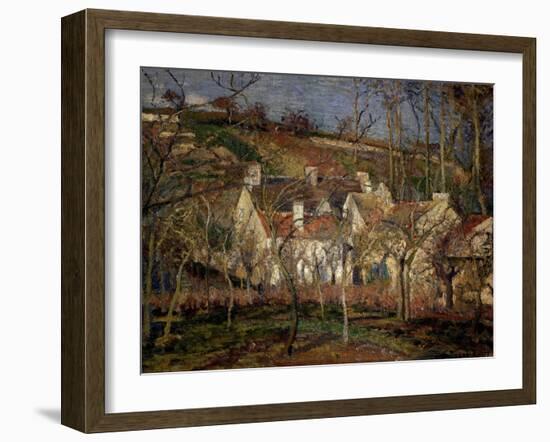 Les Toits Rouges, Coin de Village, Effet d'Hiver (The Red Roofs, View of a Village in Winter), 1877-Camille Pissarro-Framed Giclee Print